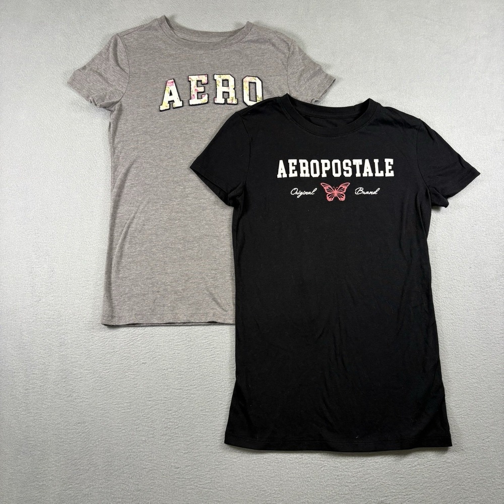 Aeropostale Womens T Shirts Small Lot of 2 Aero Butterfly Graphic Tees S